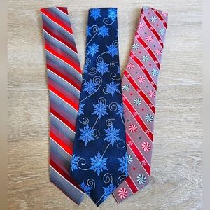Holiday Theme Tie Collection - Snowflake/Candy Cane